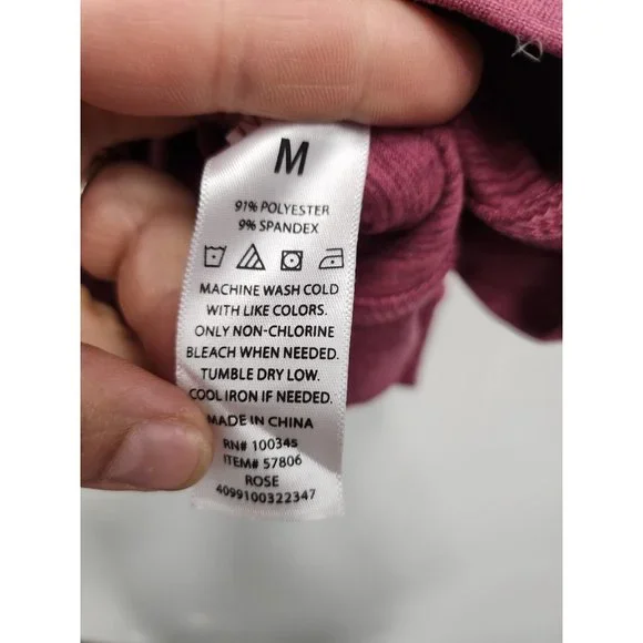 Crane Womens Activewear Hoodie Size Medium Pink Cowl Neck Long Sleeve Pullover - Picture 6 of 8